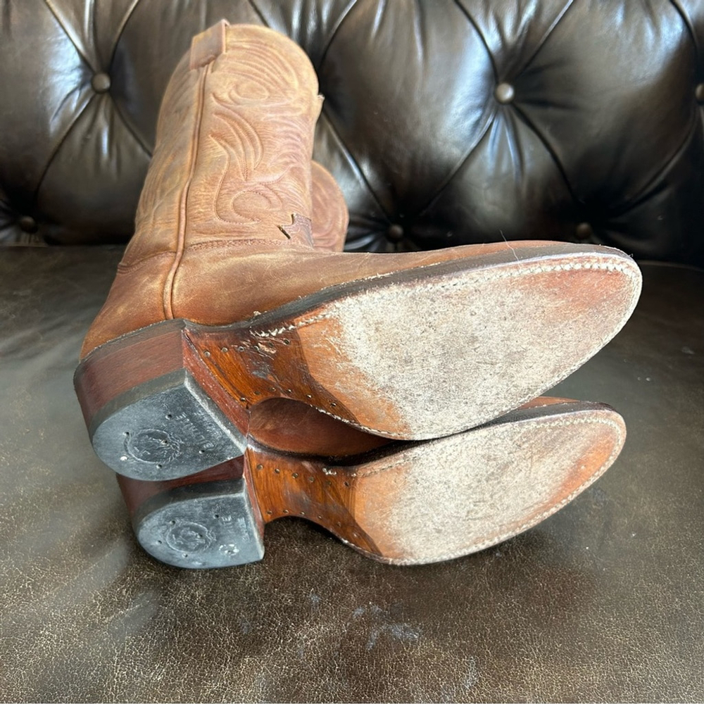 Alberta Boots Women’s Chestnut Leather Western Boots size 9.5AA - Picture 5 of 10